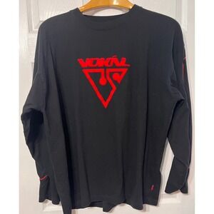 Vokal Vintage Y2K Long Sleeve Shirt Mens XL Black Red Puff Print Hip Hop Tee